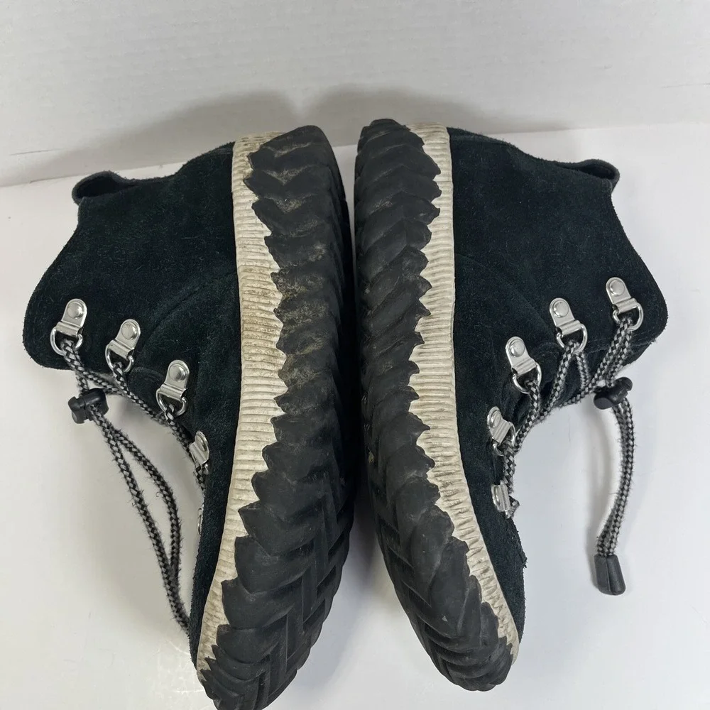Sorel Out N About Black Wool Felt Duck Boots Ankle Waterproof Women's Size 4